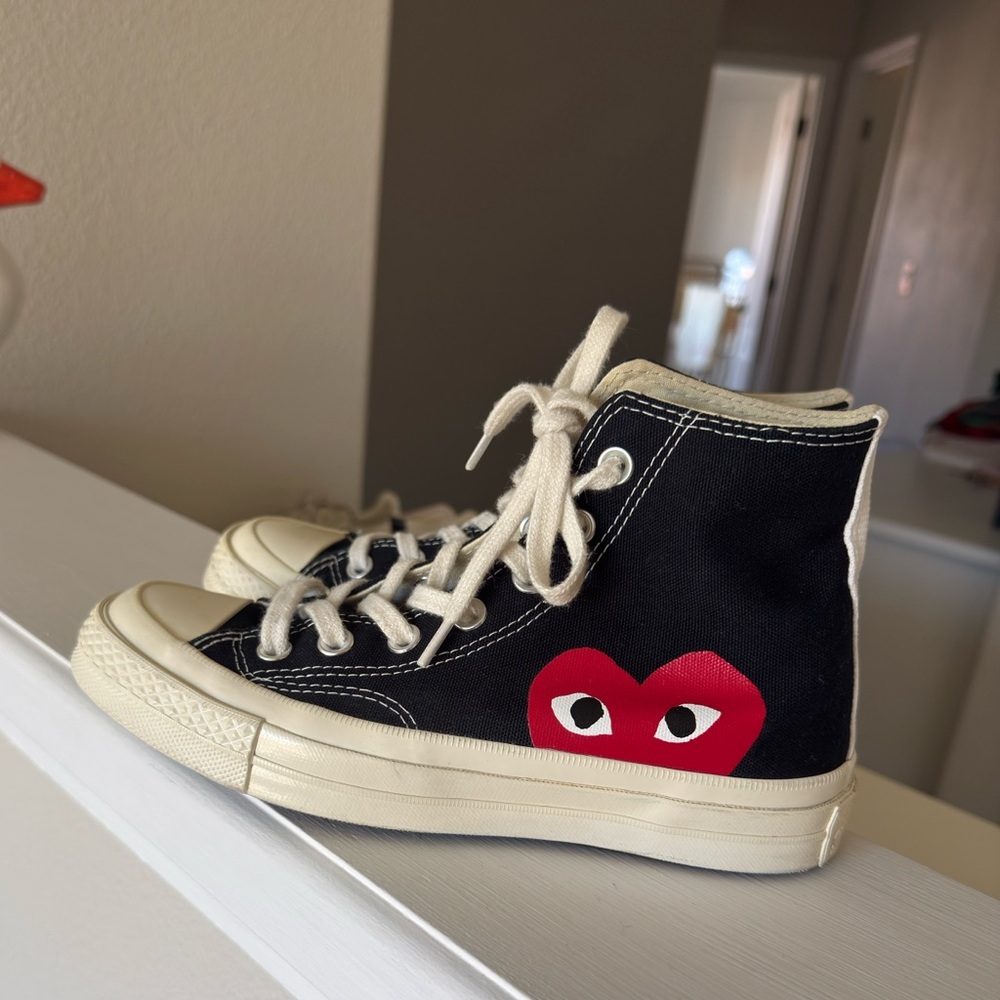 Black and White Kids High-Top Sneakers